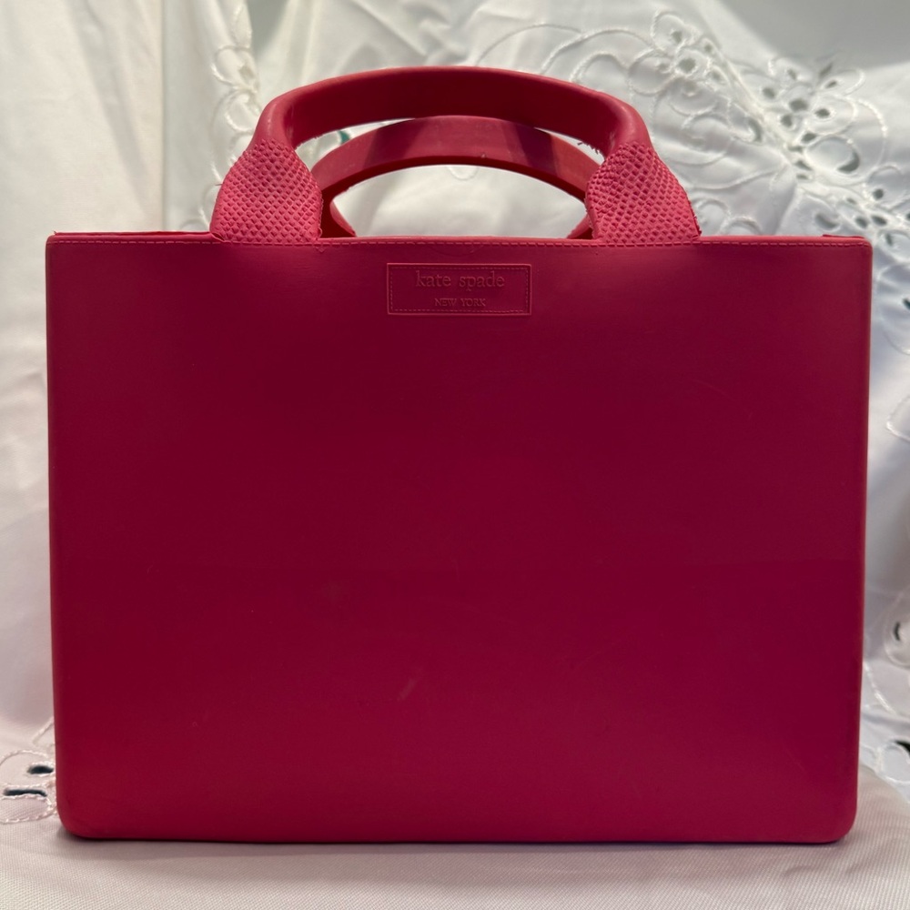Kate Spade Vintage “Quinn” Pink Rubber Tote Bag